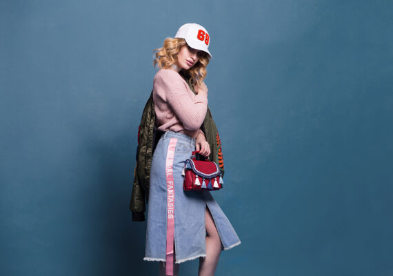 adult bag beauty model blue background 1126993