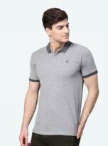 men’s melange solid polo t shirt