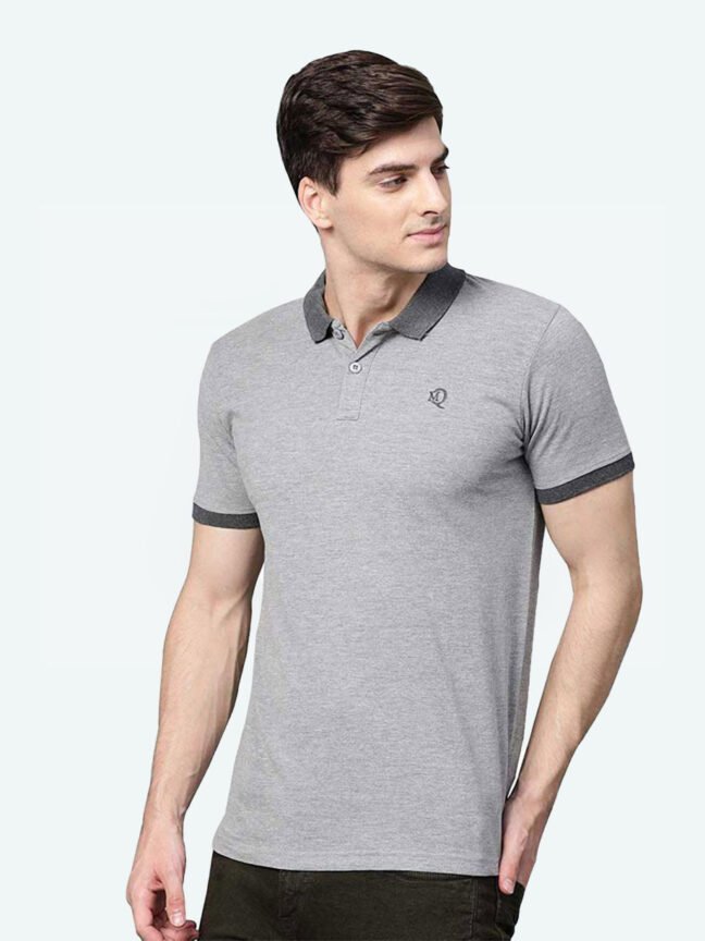 men's melange solid polo t shirt