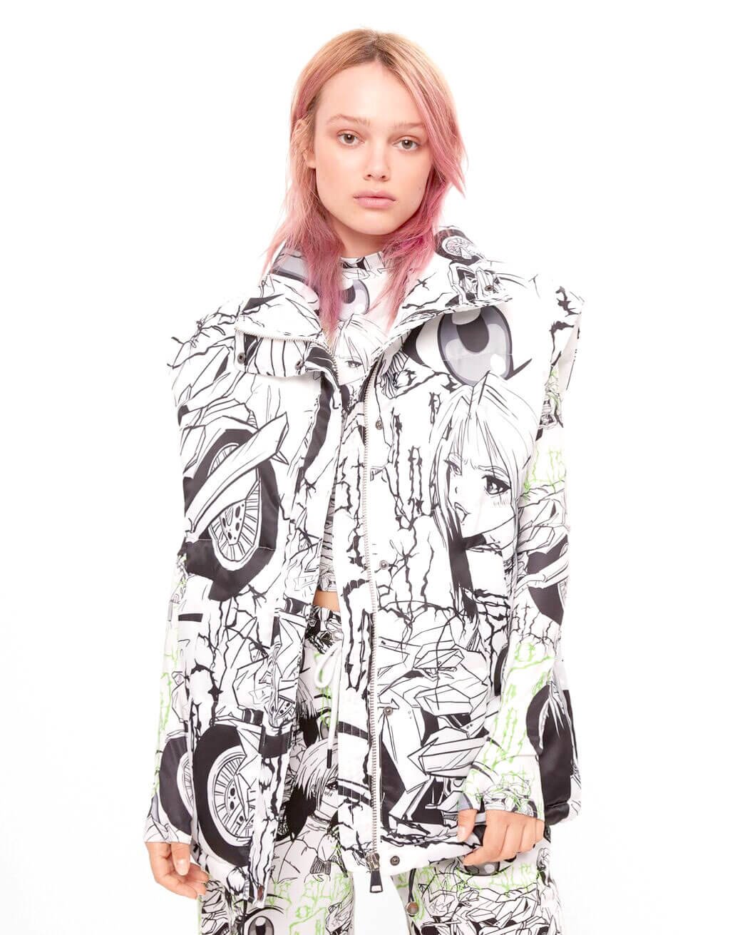billie eilish x bershka puffer gilet